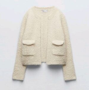 Zara Boucle Blazer Cardigan Jacket | Medium